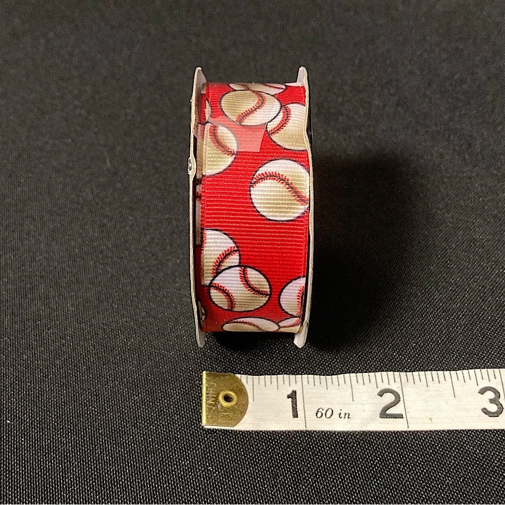 ⭐️ Vintage The Ribbon Boutique Red Baseball Ribbed Craft Ribbon 7/8” x 93”